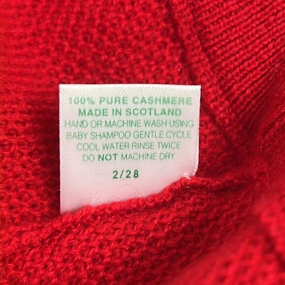 Vintage BEST Of SCOTLAND 100% Cashmere 1/4 Zip Red Sweater - Picture 10 of 12